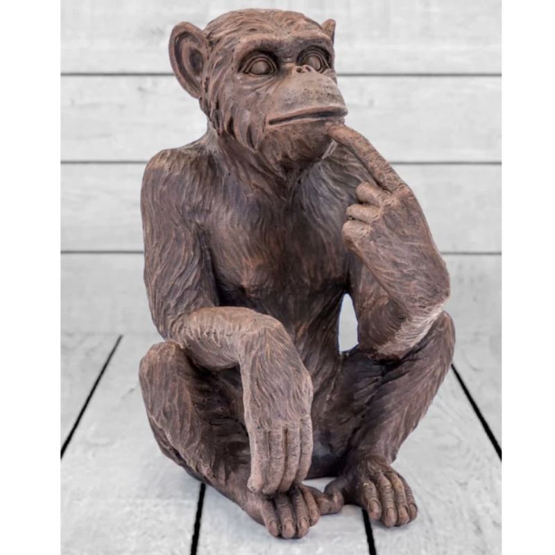 Antiqued Bronze Sitting Monkey Figure/Bottle Holder