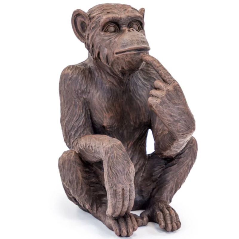 Antiqued Bronze Sitting Monkey Figure/Bottle Holder