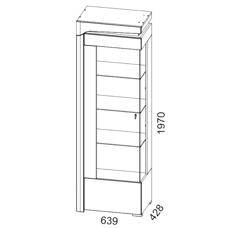 Aurora Illuminated Corner Bar Cabinet (Left)