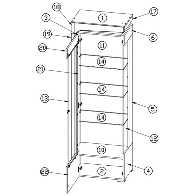 Aurora Illuminated Corner Bar Cabinet (Left)
