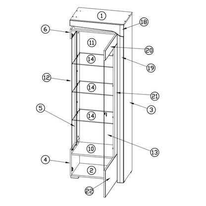 Aurora Illuminated Corner Bar Cabinet (Right)