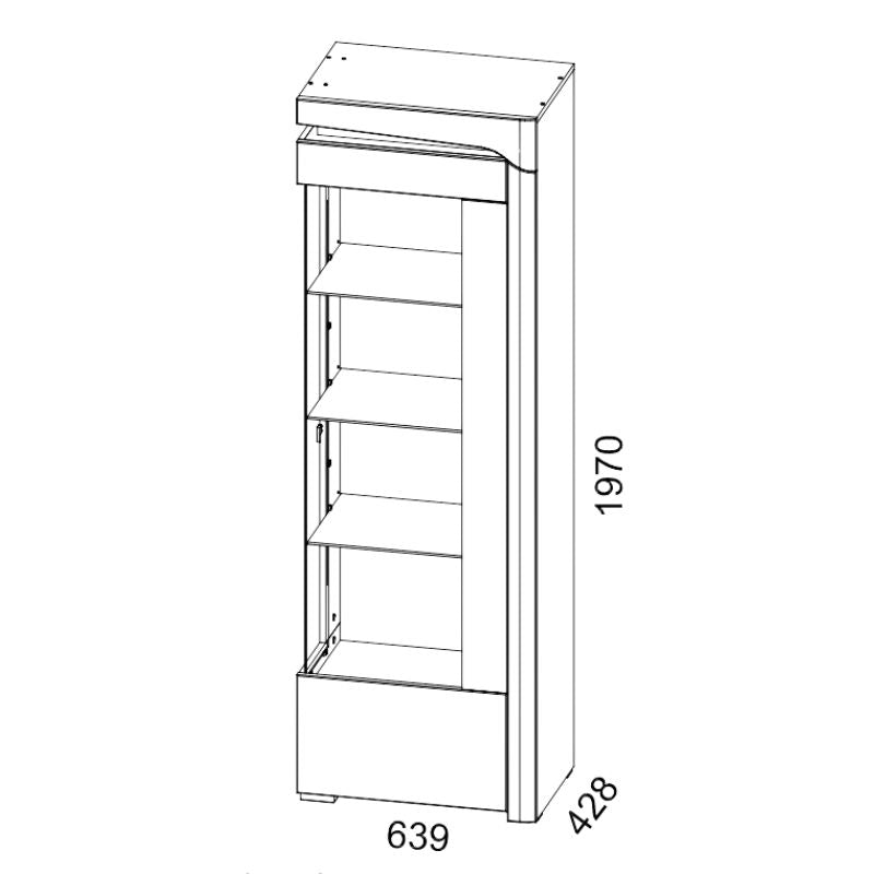 Aurora Illuminated Corner Bar Cabinet (Right)