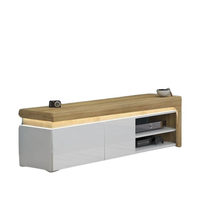 Aurora Oak & White Gloss TV Cabinet