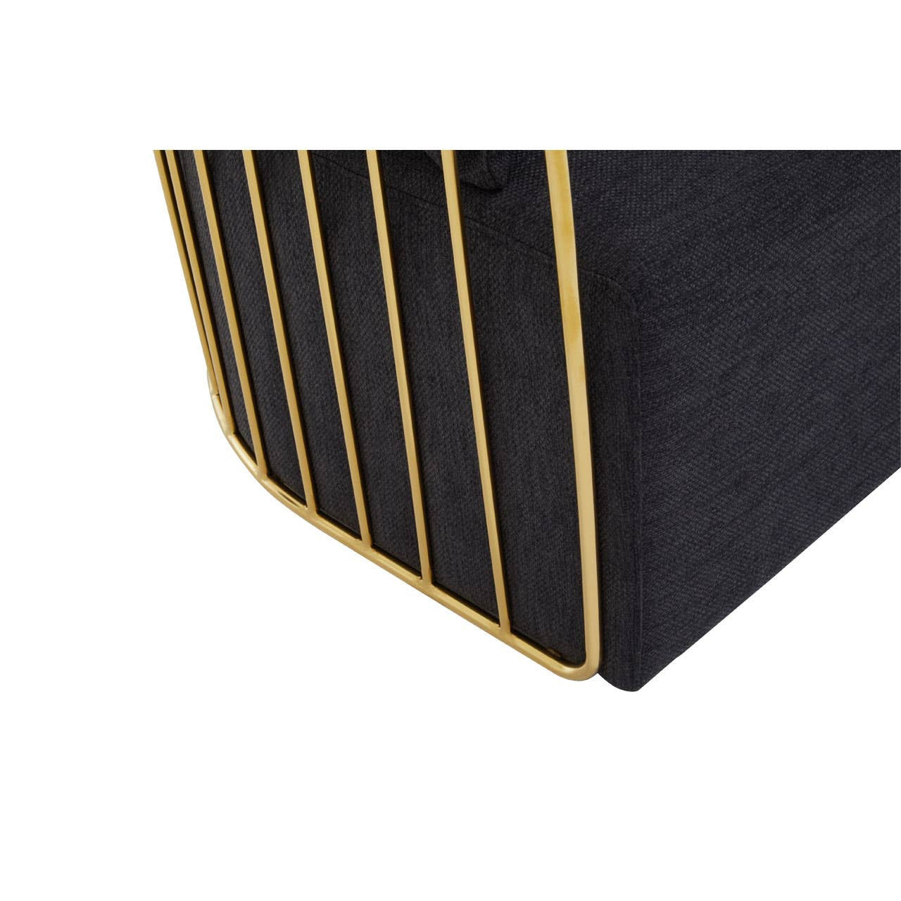 Azalea Two-Seat Sofa – Black Fabric & Gold Steel