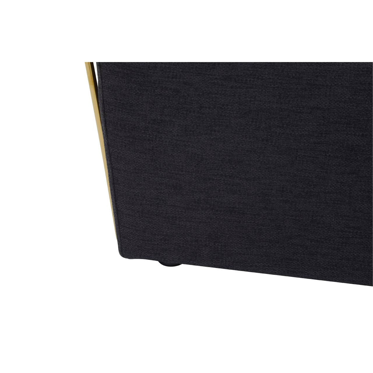 Azalea Two-Seat Sofa – Black Fabric & Gold Steel