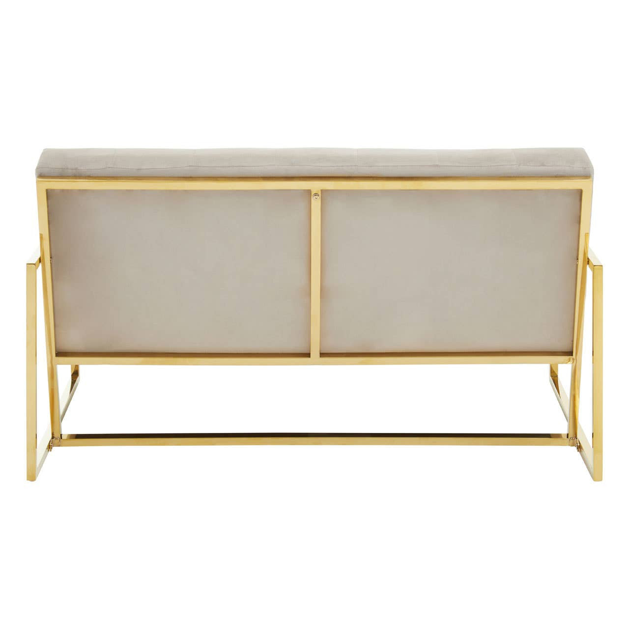 Azalea Two-Seat Sofa – Mink Velvet & Gold Steel
