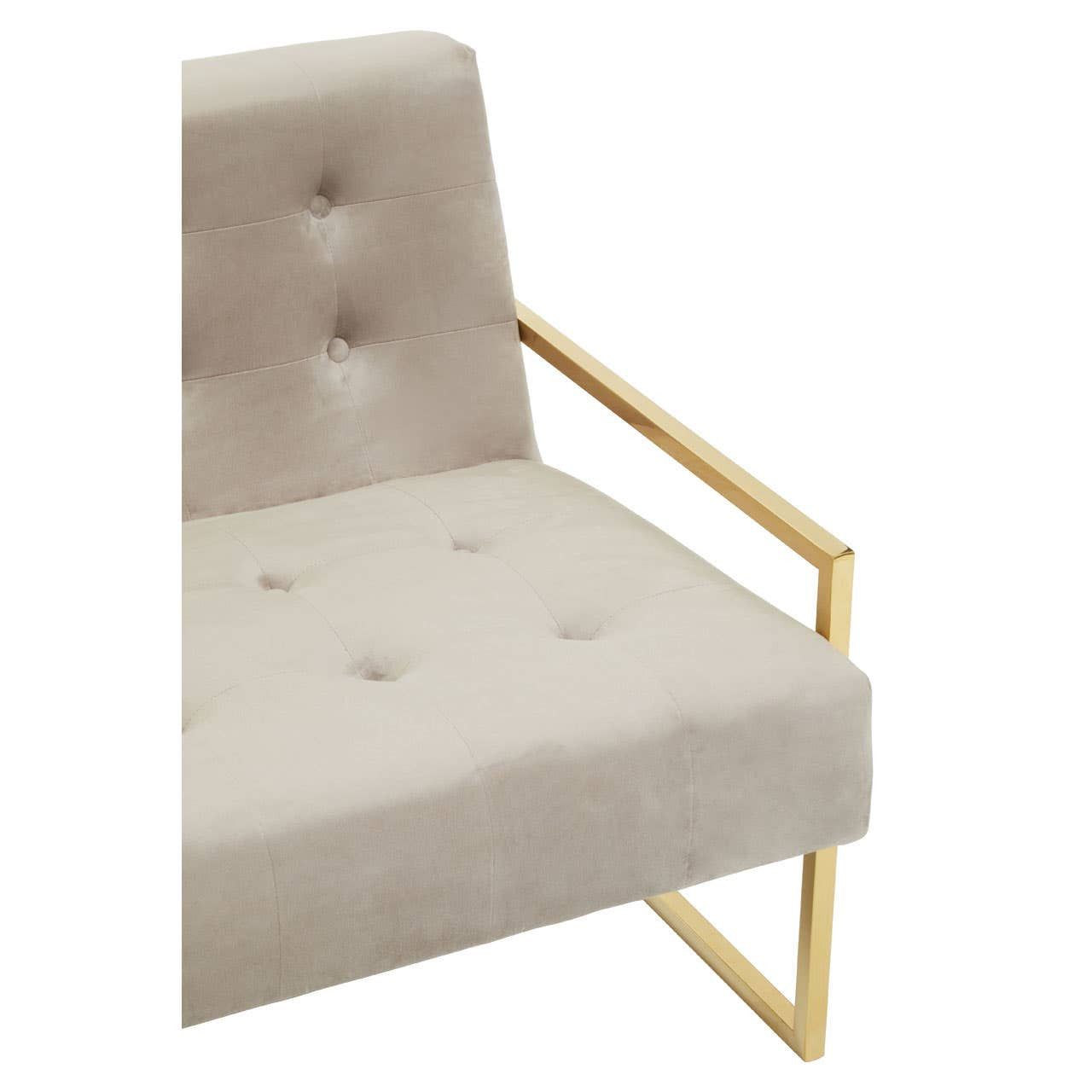 Azalea Two-Seat Sofa – Mink Velvet & Gold Steel