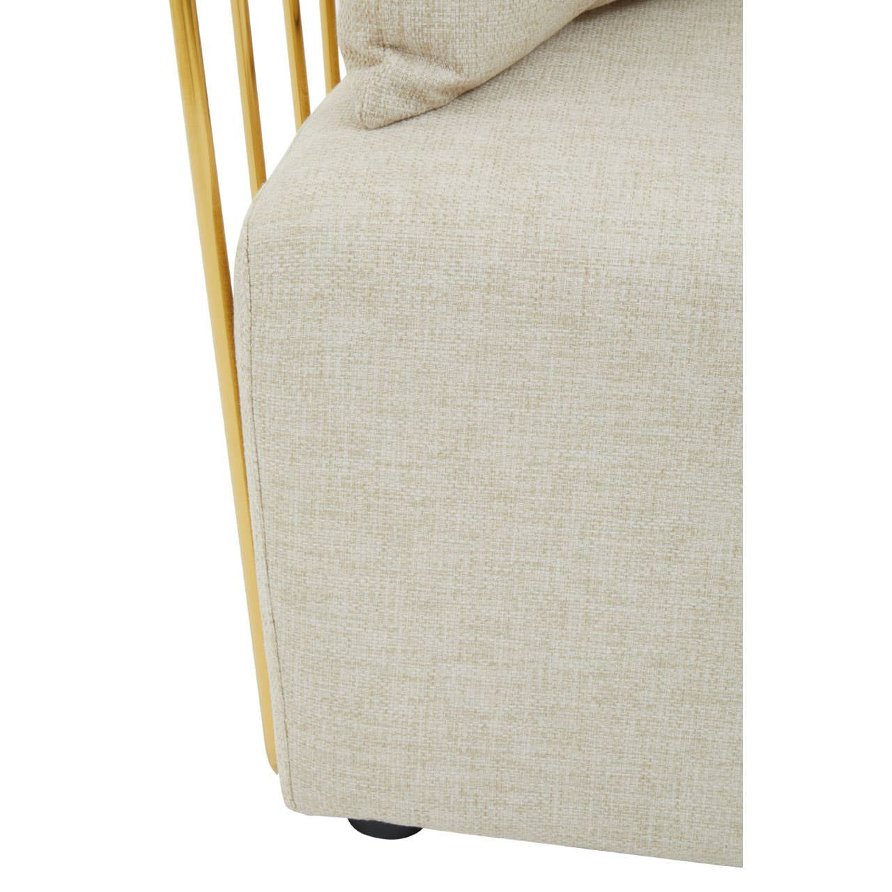 Azalea Two-Seat Sofa – Natural Fabric & Gold Steel