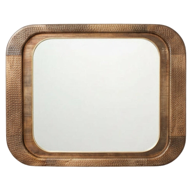 Bala Hammered Mango Wood Rectangle Mirror