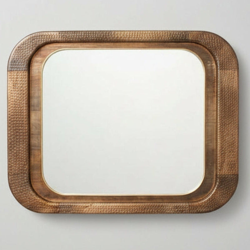 Bala Hammered Mango Wood Rectangle Mirror