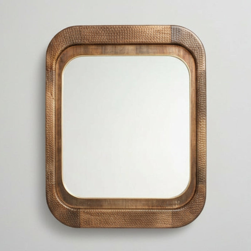 Bala Hammered Mango Wood Rectangle Mirror