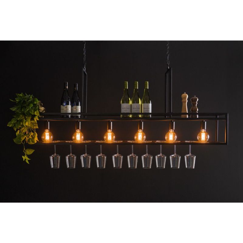 Bar Pendant Light with Wine Glass Holders