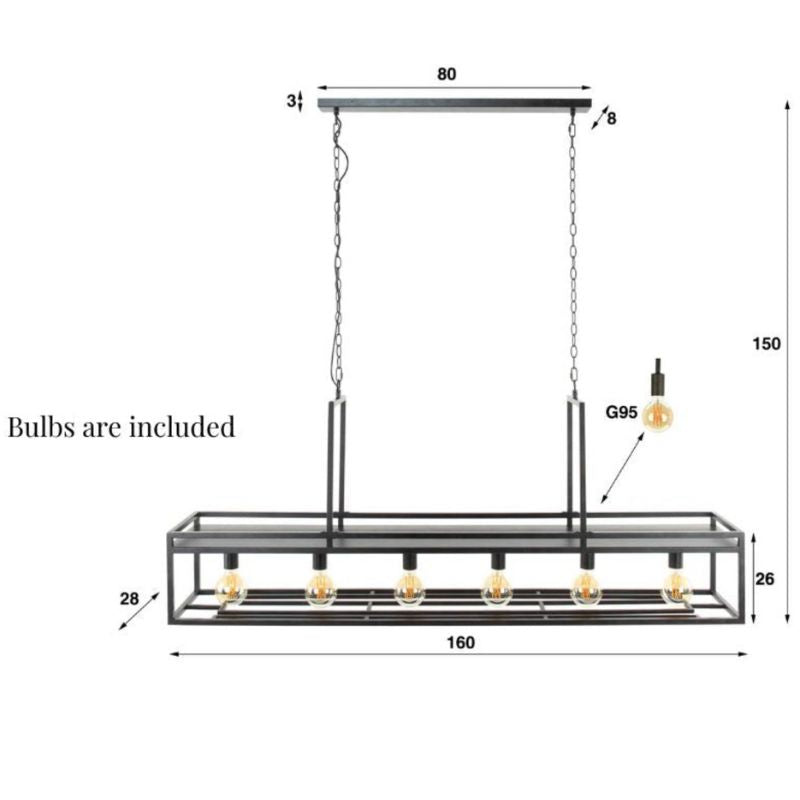 Bar Pendant Light with Wine Glass Holders