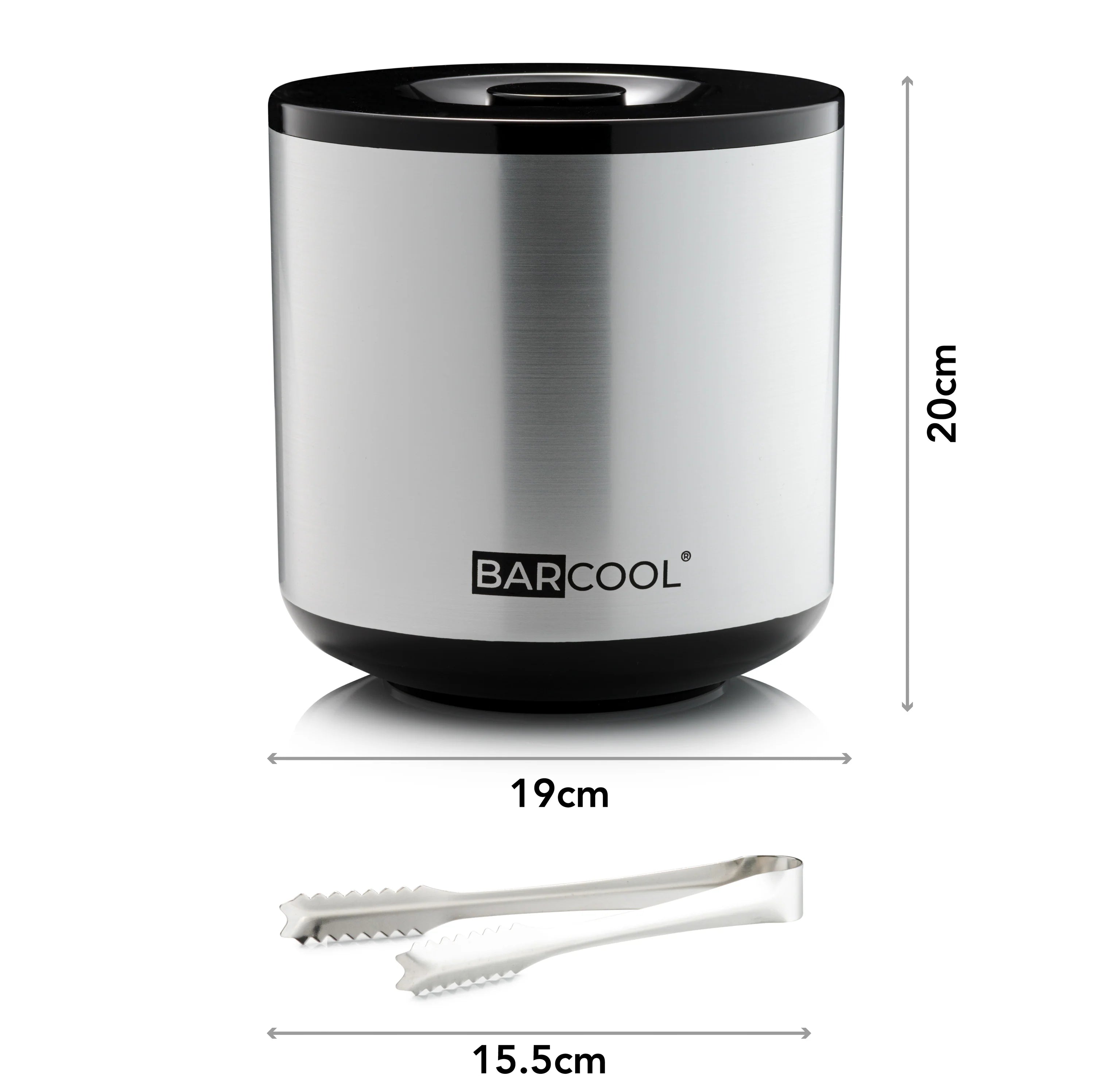 Barcool 4L Ice Bucket - Round Silver