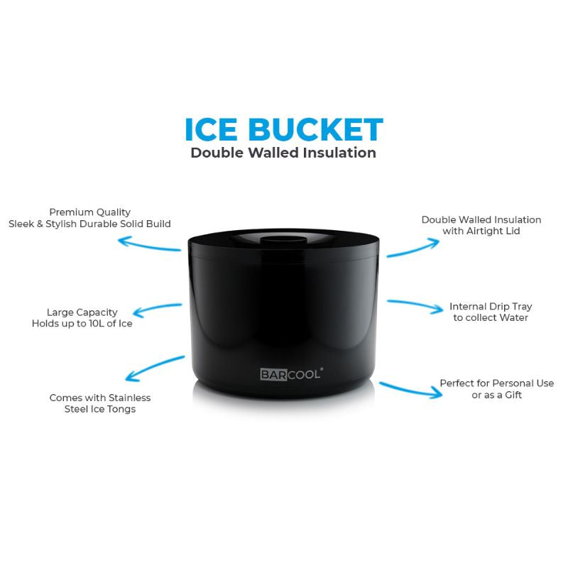 Barcool 10L Black Ice Bucket
