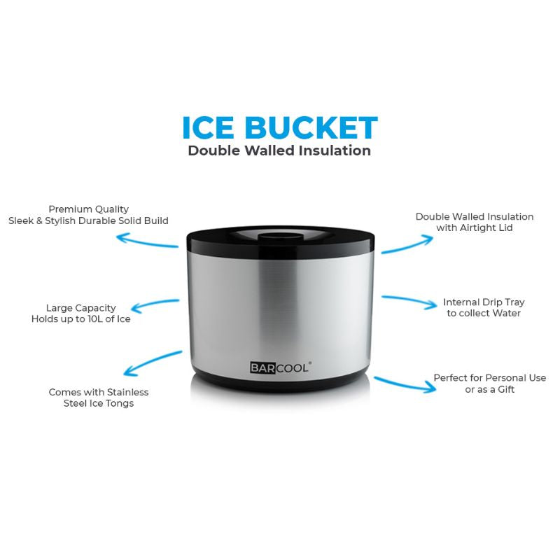 Barcool 10L Silver Ice Bucket