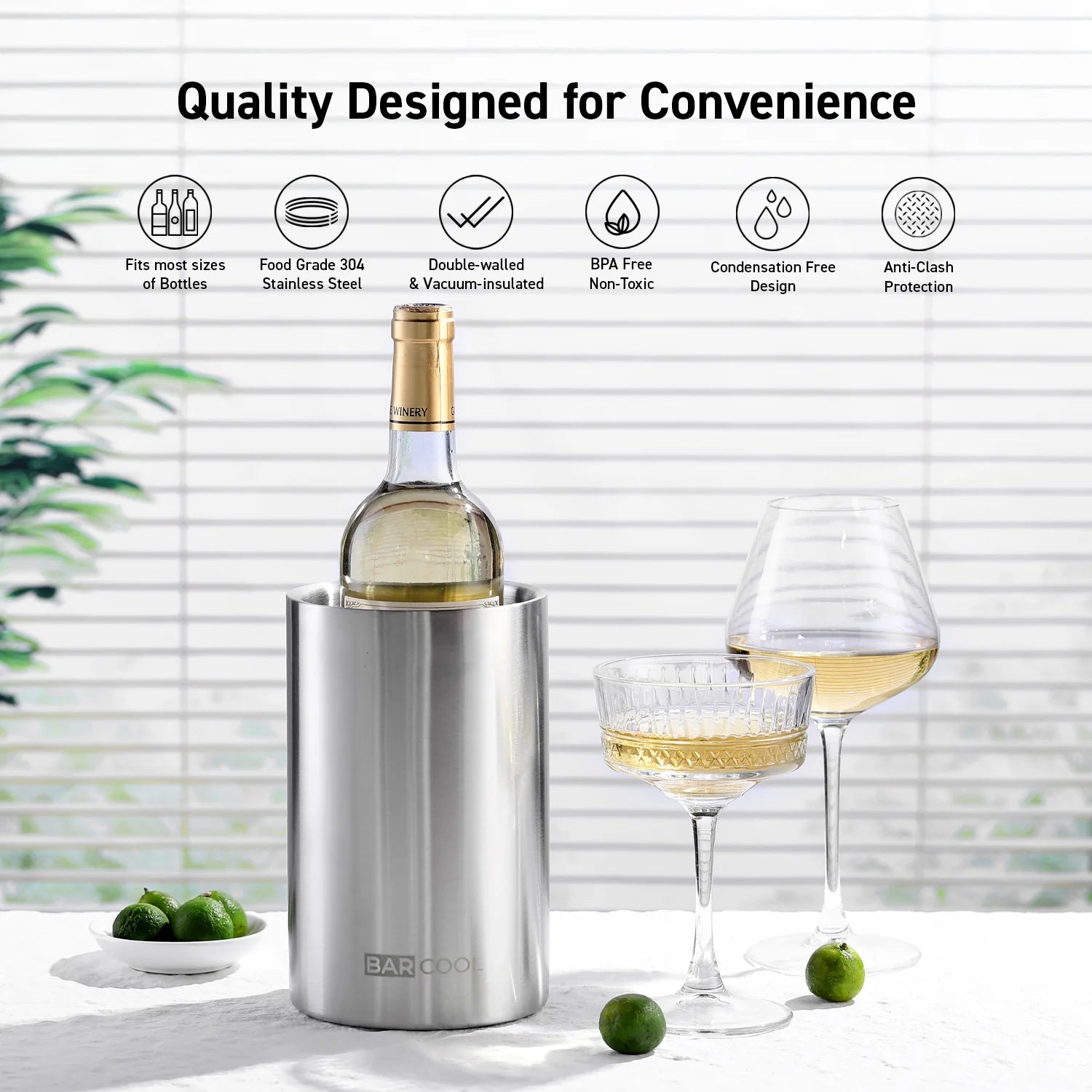 Barcool Wine Cooler Sleeve Stainless Steel