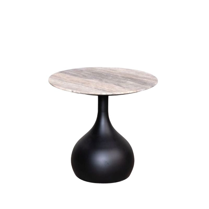 Bicester Side Table with Grey Travertine Top