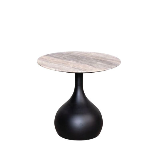 Bicester Side Table with Grey Travertine Top