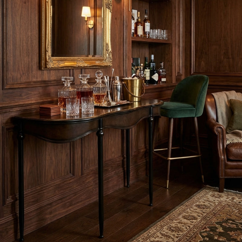 Black & Antique Gold "Orwell" Console Table