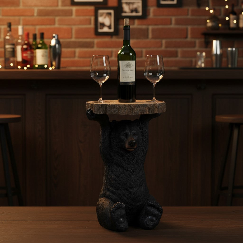 Black Bear Holding "Trunk Slice" Side Table
