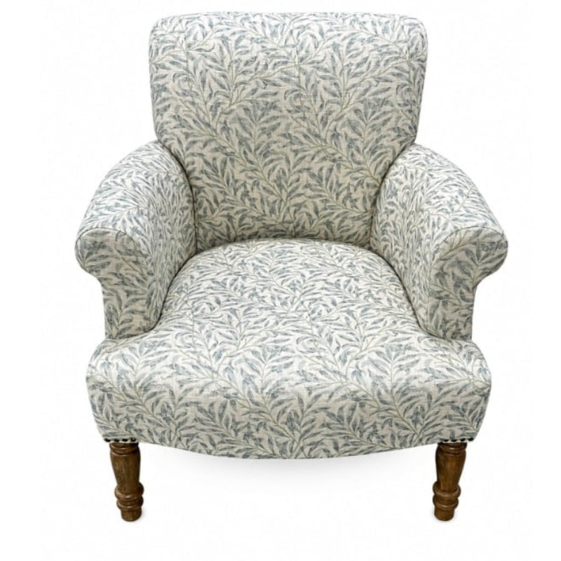 Willow Bough Occasional Armchair – Blue & Ivory Cotton