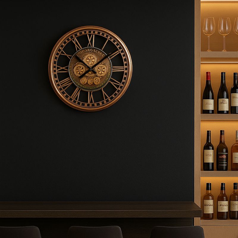 Brushed Copper Kensington Wall Clock