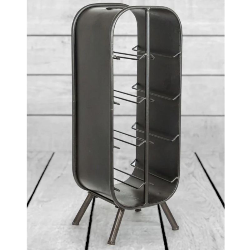 Camden Metal Industrial Small 8 Bottle Wine Rack