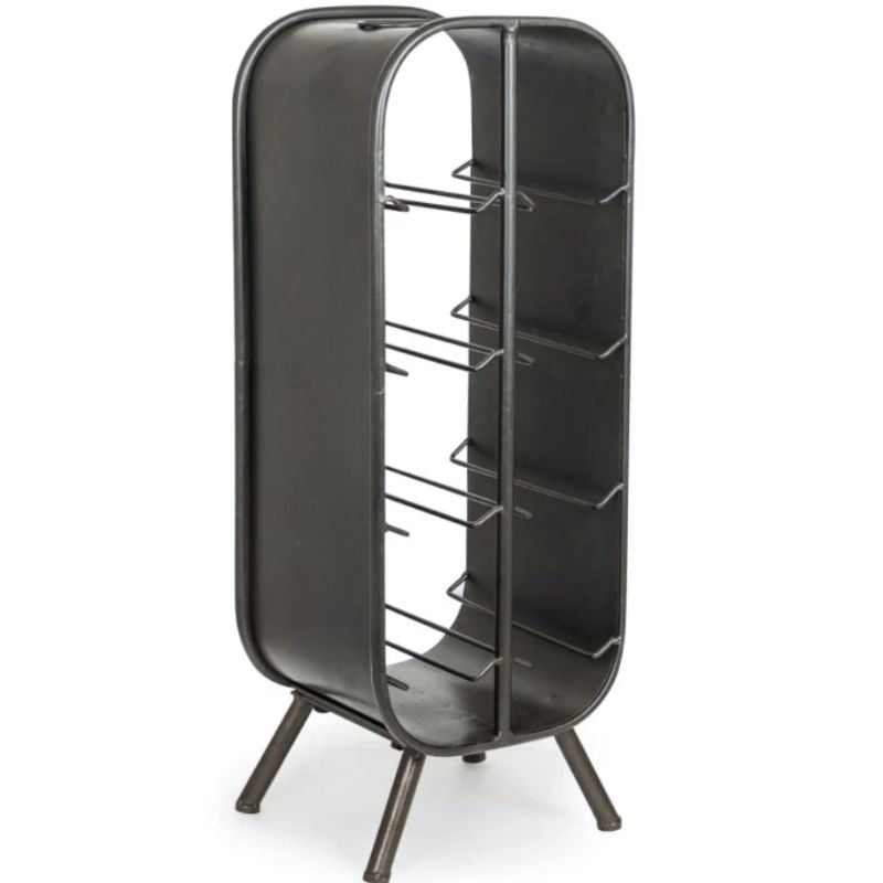 Camden Metal Industrial Small 8 Bottle Wine Rack