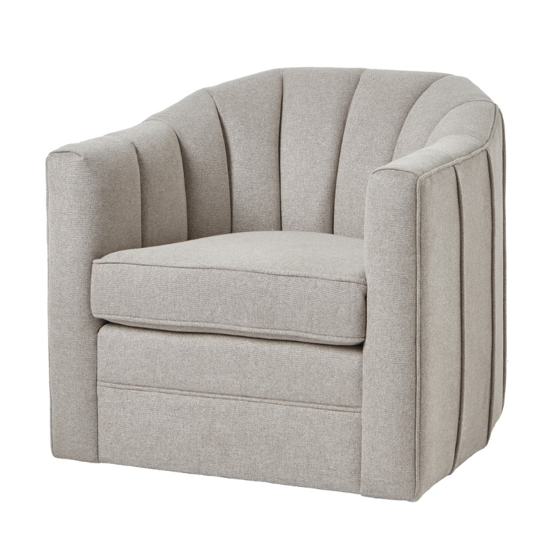 Lily Swivel Chair In Oatmeal Twill