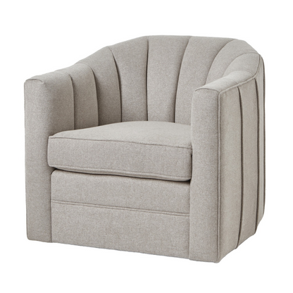 Lily Swivel Chair In Oatmeal Twill