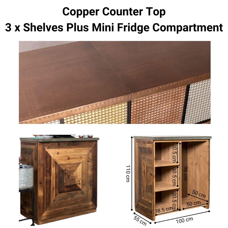 Chevron Reclaimed Pine Modular Bar