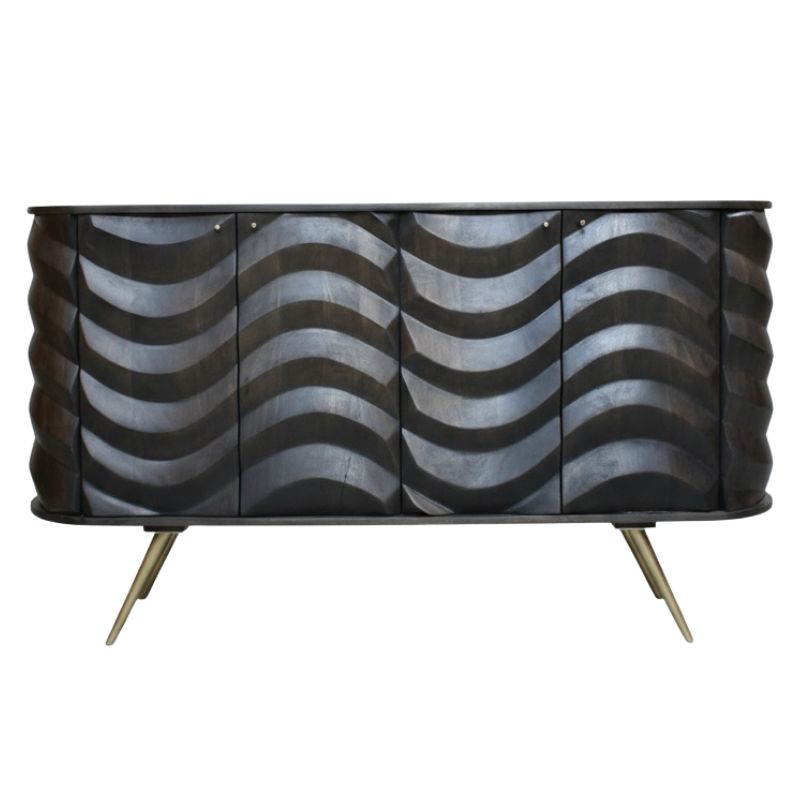 Devan Wooden 4 Door Lehar Design Side Board