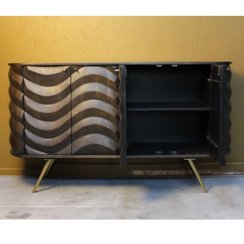 Devan Wooden 4 Door Lehar Design Side Board