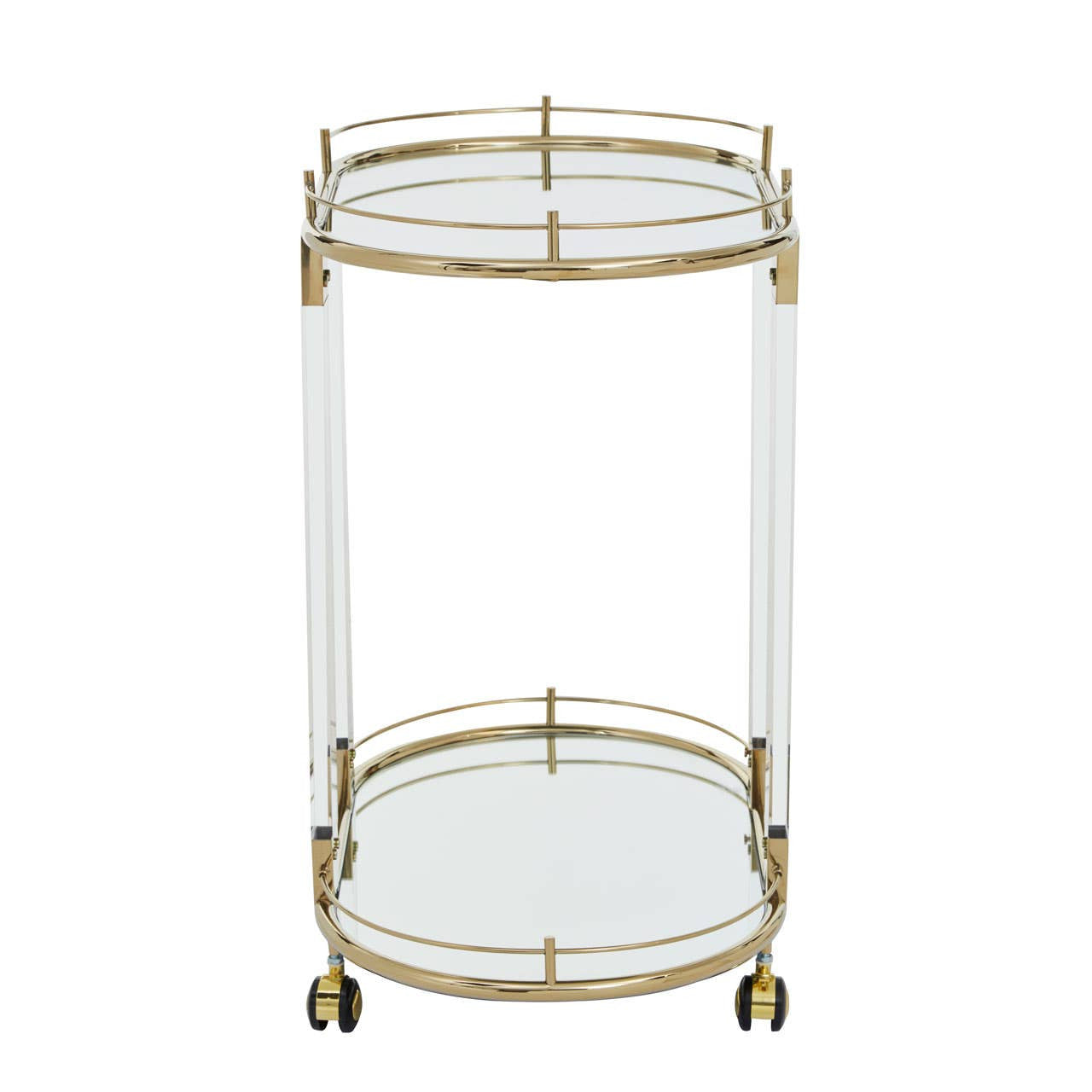 Oval Drinks Trolley – Gold & Acrylic