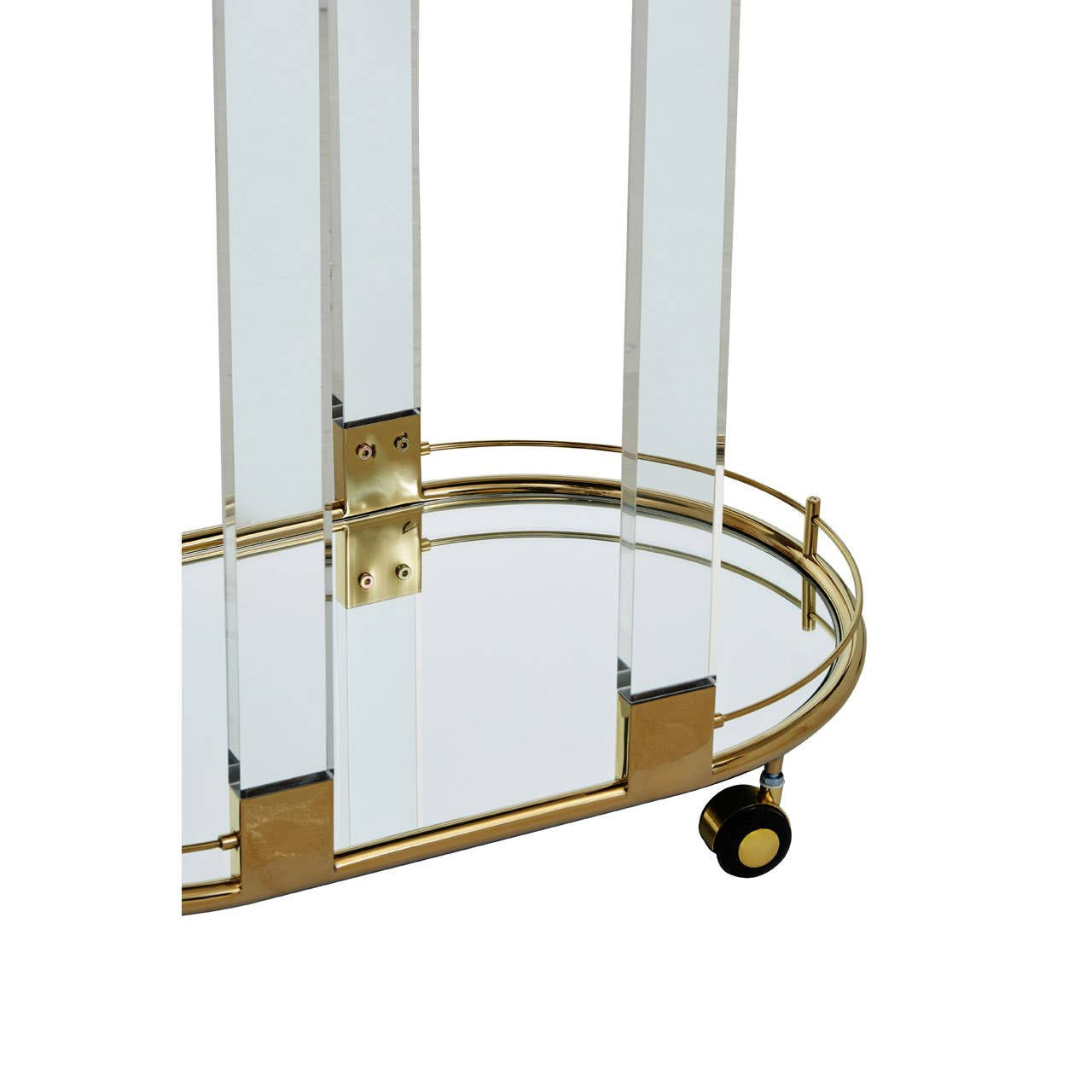 Oval Drinks Trolley – Gold & Acrylic