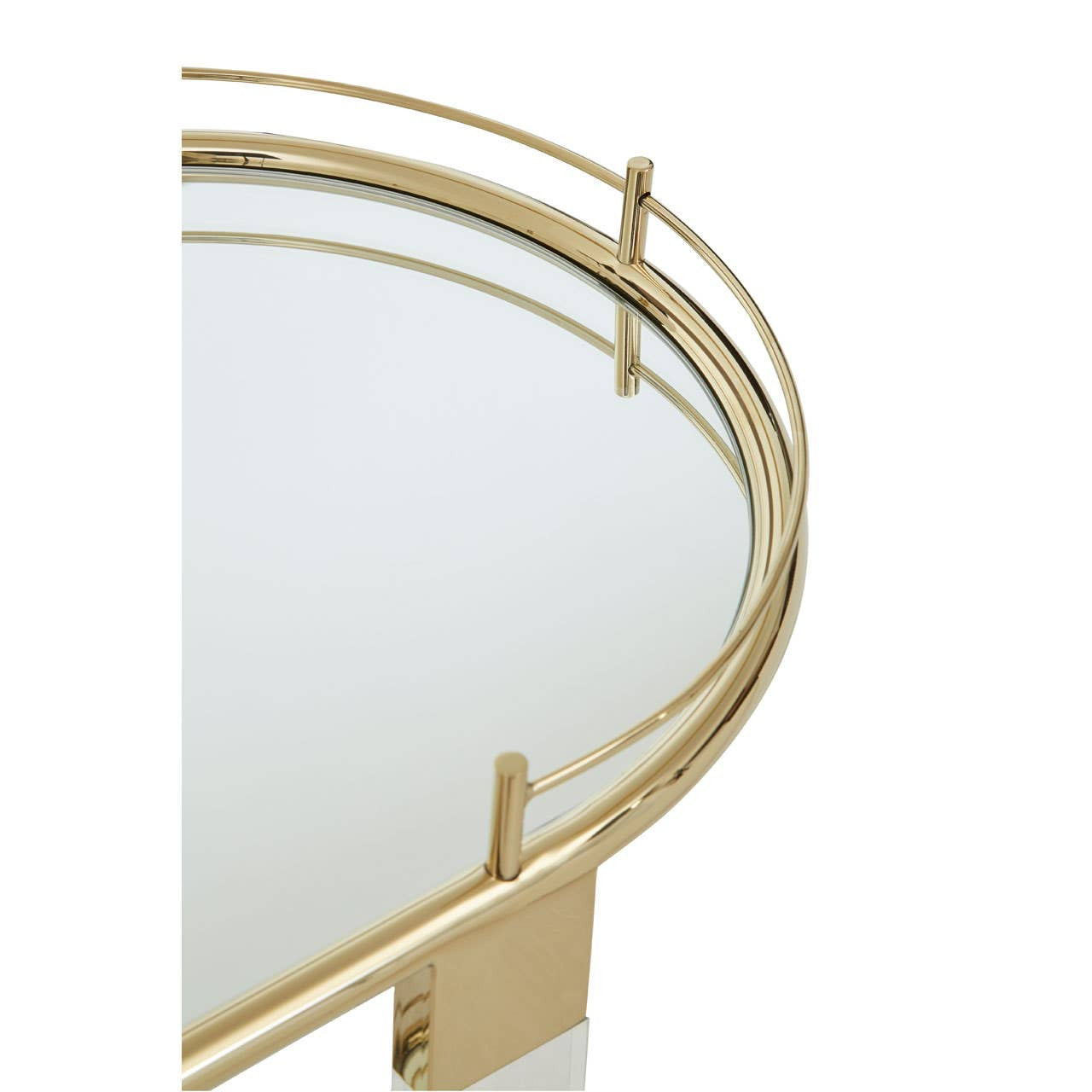 Oval Drinks Trolley – Gold & Acrylic