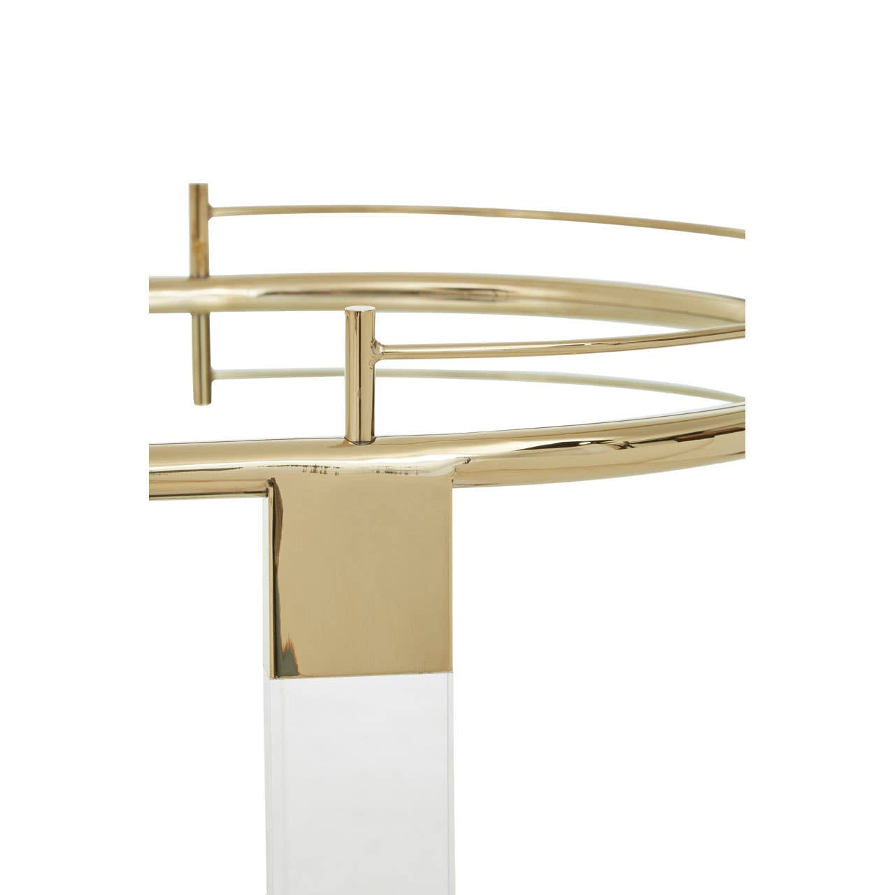 Oval Drinks Trolley – Gold & Acrylic