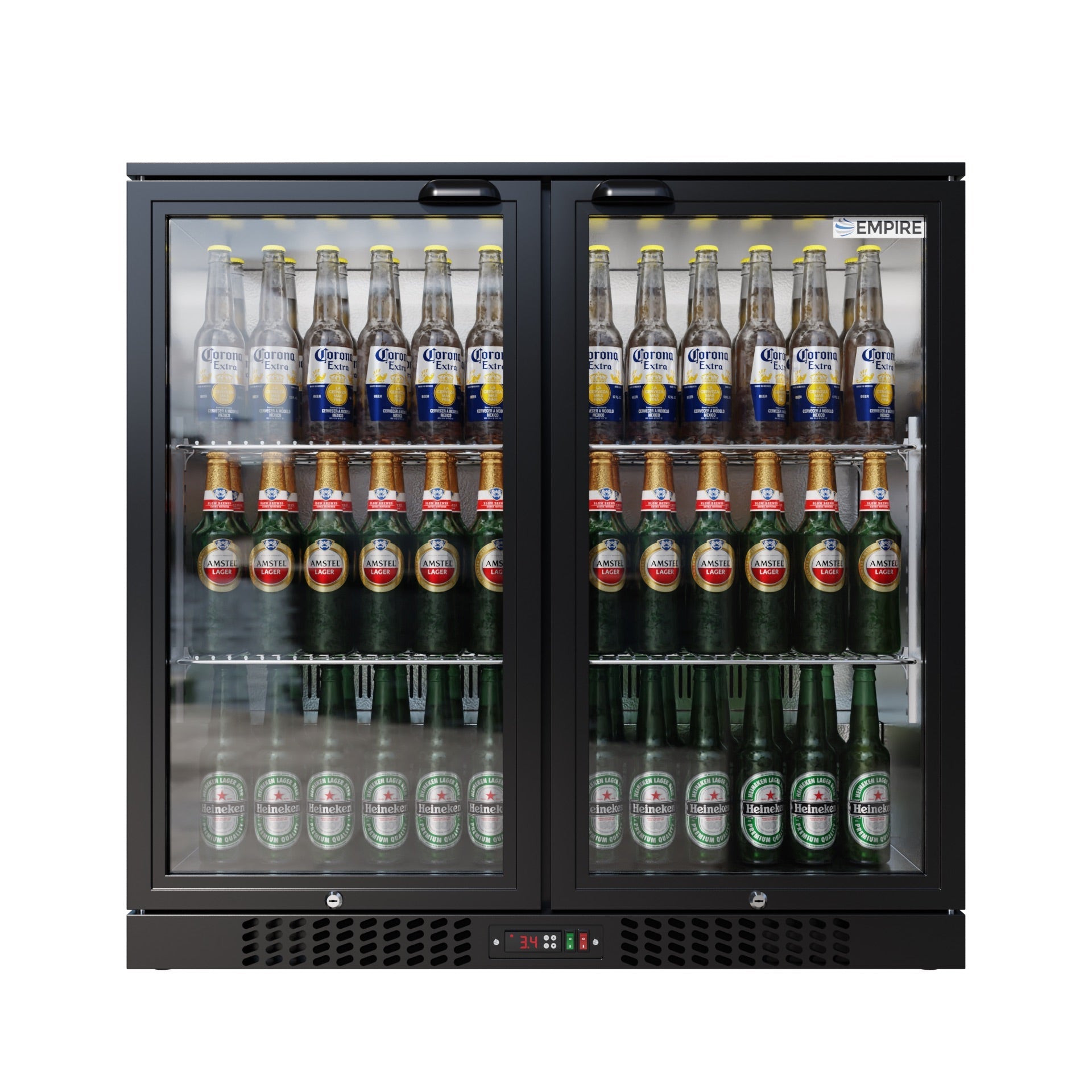 Empire Double Door 208L Bottle Cooler – A Rated Hinged Door Commercial Back Bar Fridge | CL-210H