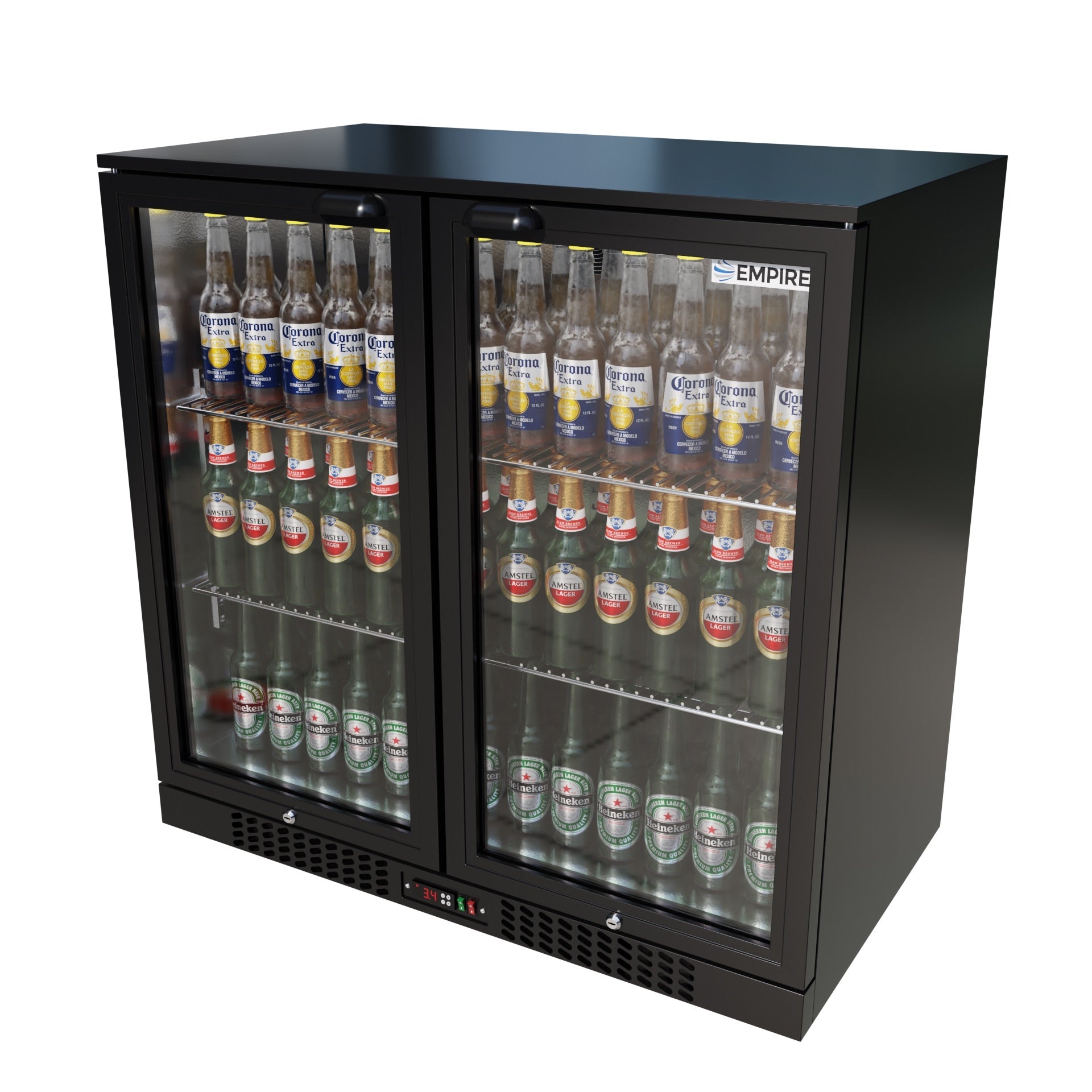 Empire Double Door 208L Bottle Cooler – A Rated Hinged Door Commercial Back Bar Fridge | CL-210H
