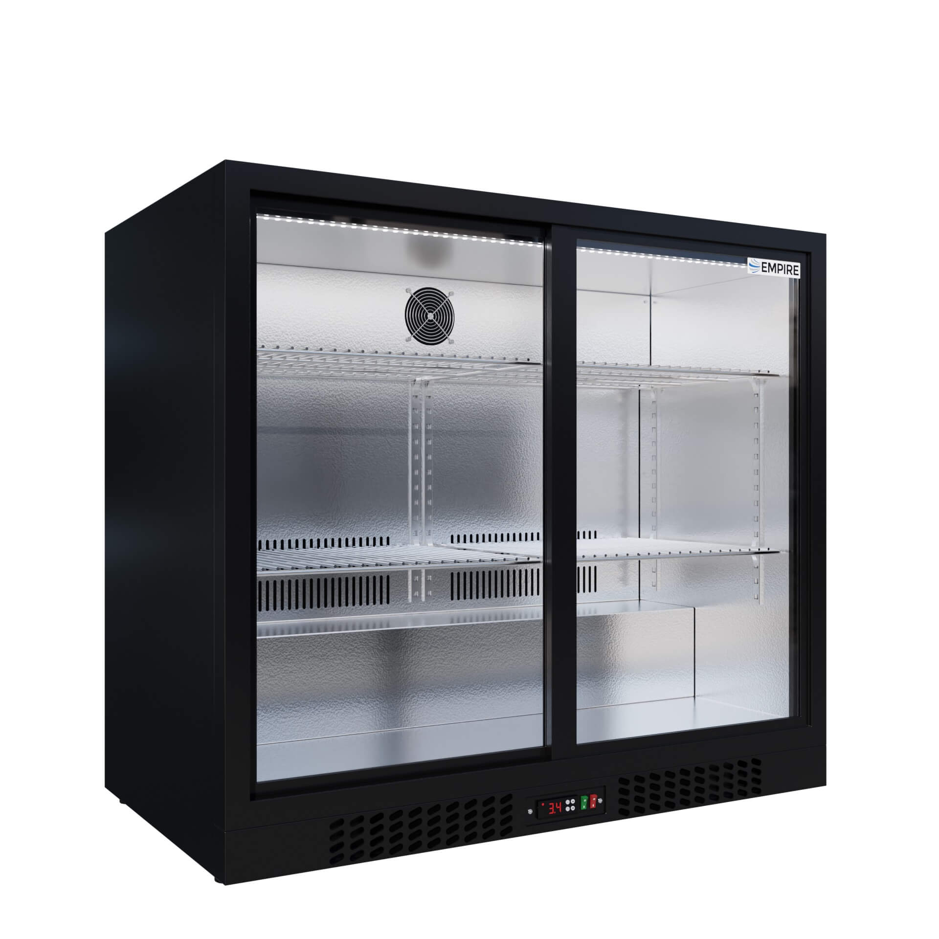 Empire Double Door Bottle Cooler – A Rated Low 835mm Height Sliding Door Commercial Back Bar Fridge