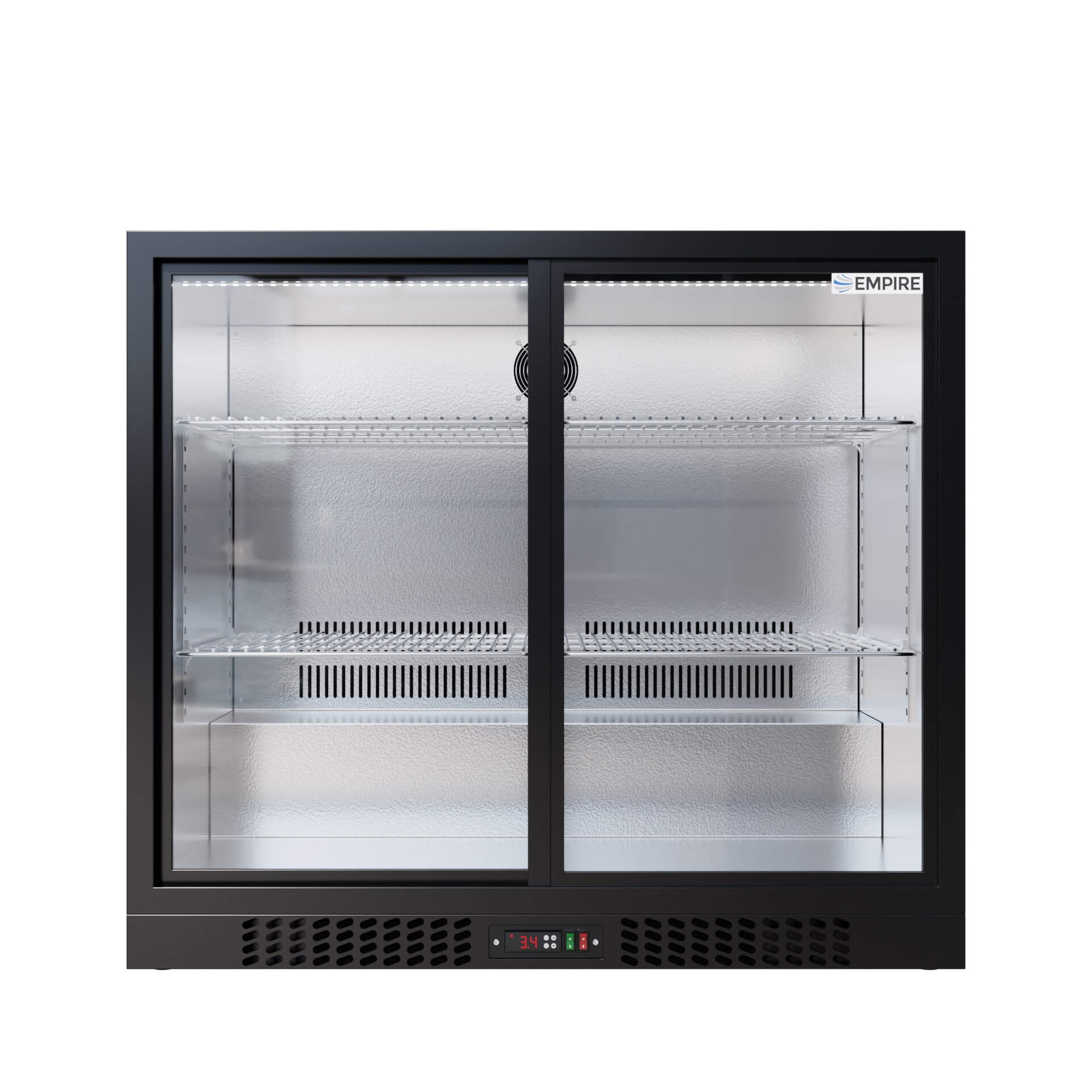 Empire Double Door Bottle Cooler – A Rated Low 835mm Height Sliding Door Commercial Back Bar Fridge