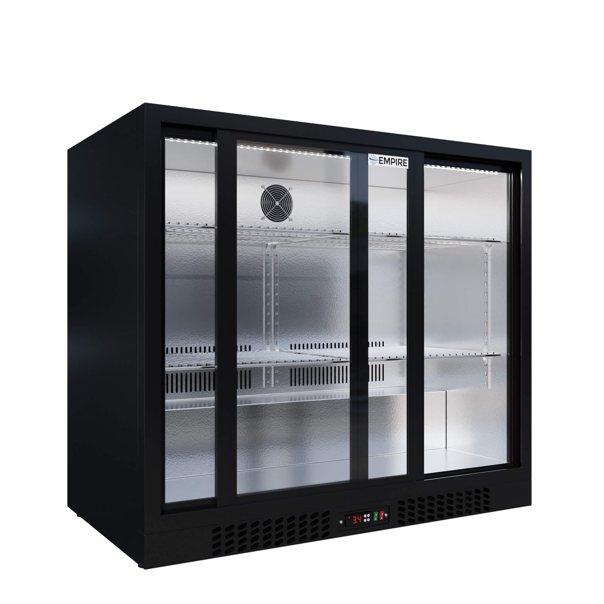 Empire Double Door Bottle Cooler – A Rated Low 835mm Height Sliding Door Commercial Back Bar Fridge