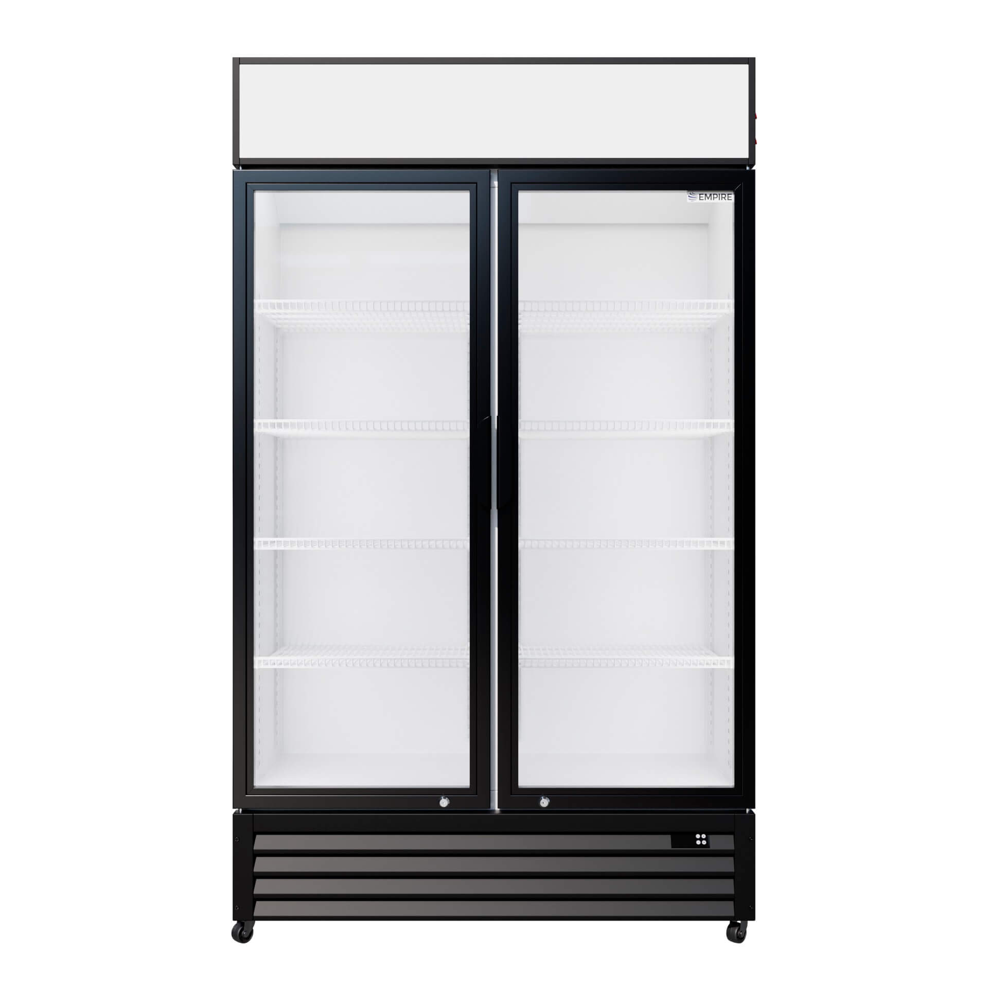 Empire Double Door Display Cooler Hinged – B Rated Commercial Fridge with Merchandising Canopy | CL-690A
