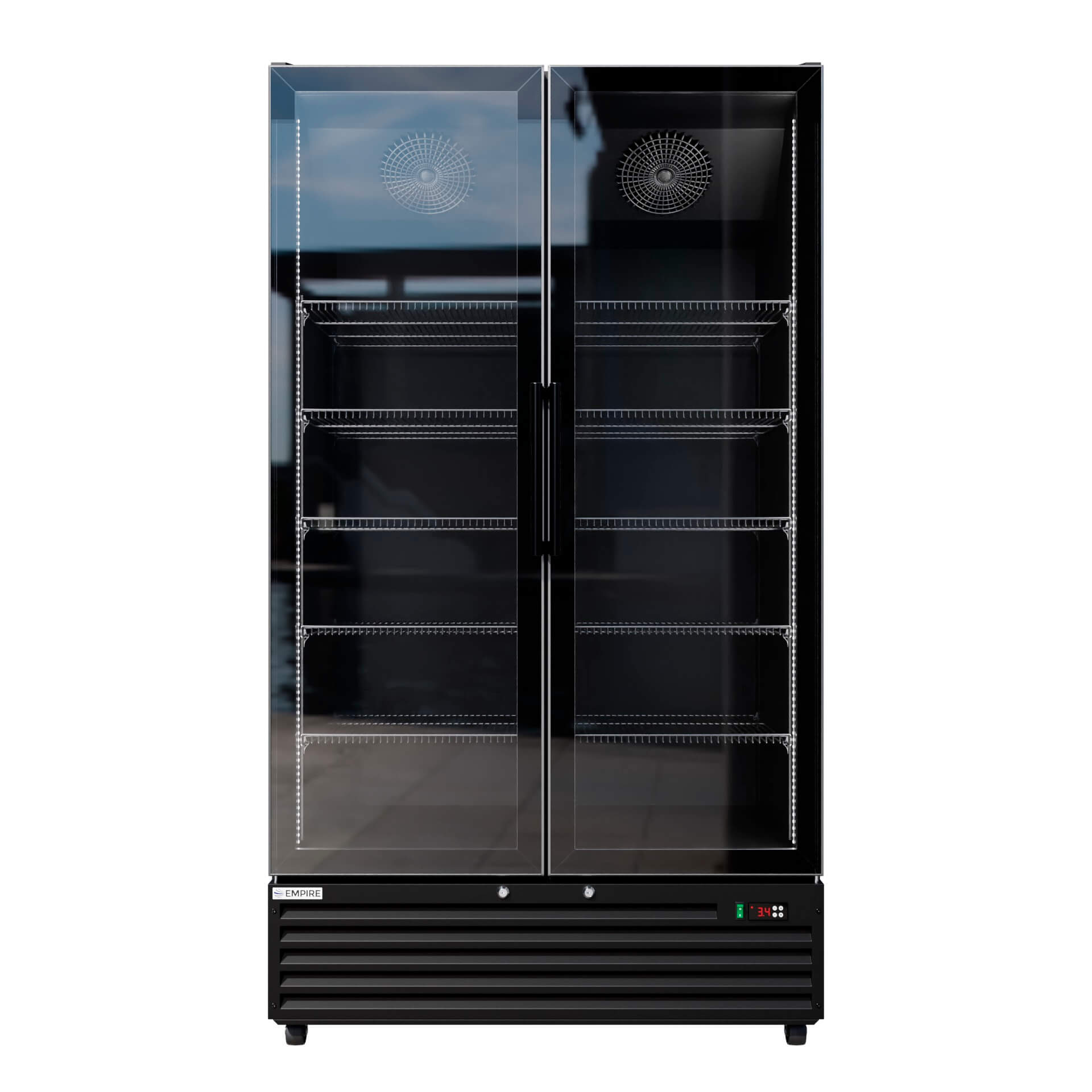 Empire Double Door Upright Back Bar Bottle Cooler – 879L Commercial Glass Door Display Fridge Merchandiser | CL-1000W