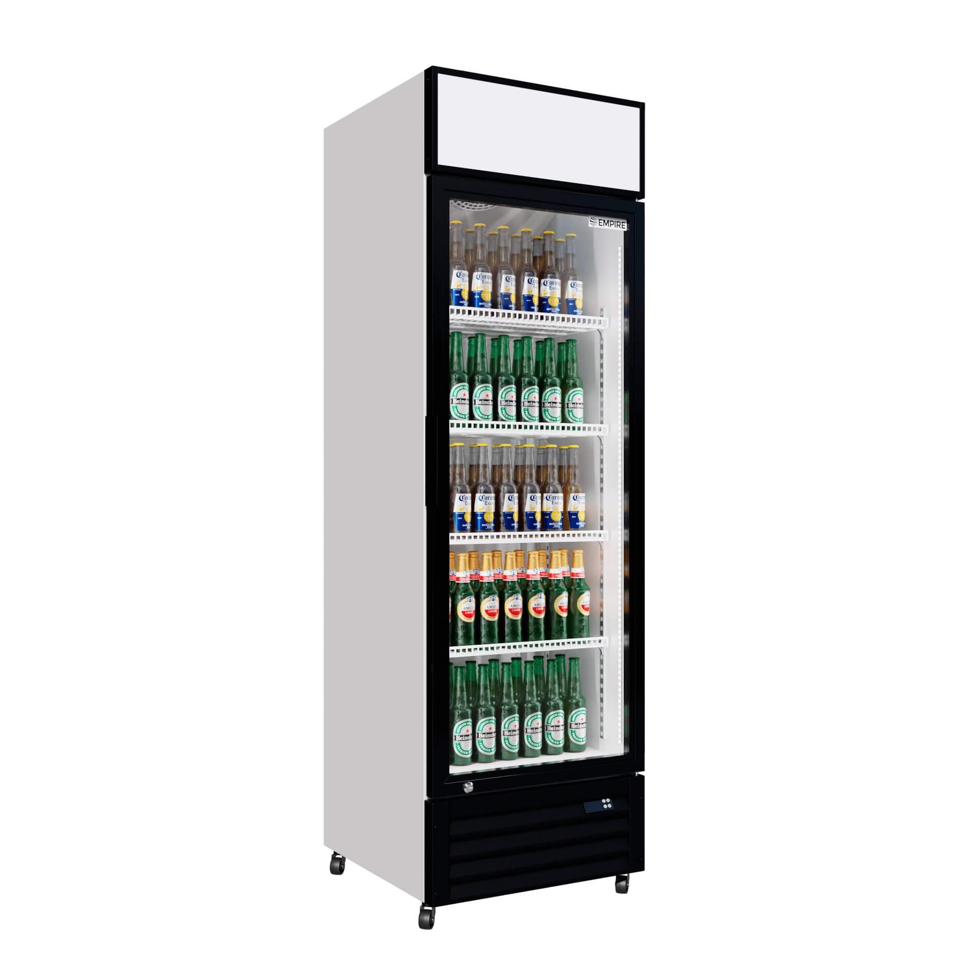 Empire Single Door Display Cooler – B Rated 375L Commercial Fridge with Merchandising Canopy | CL-370