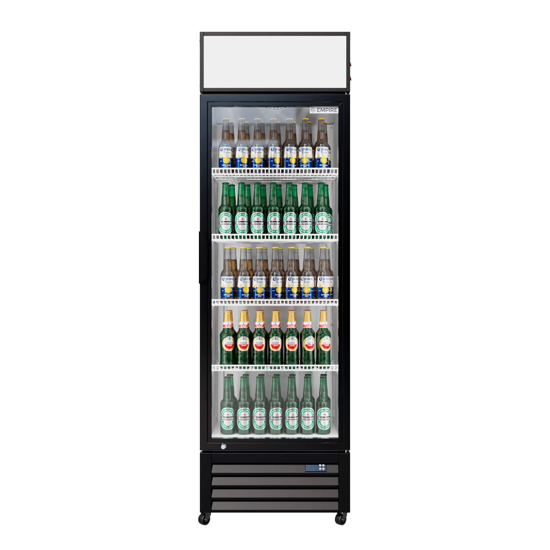 Empire Single Door Display Cooler – B Rated 375L Commercial Fridge with Merchandising Canopy | CL-370