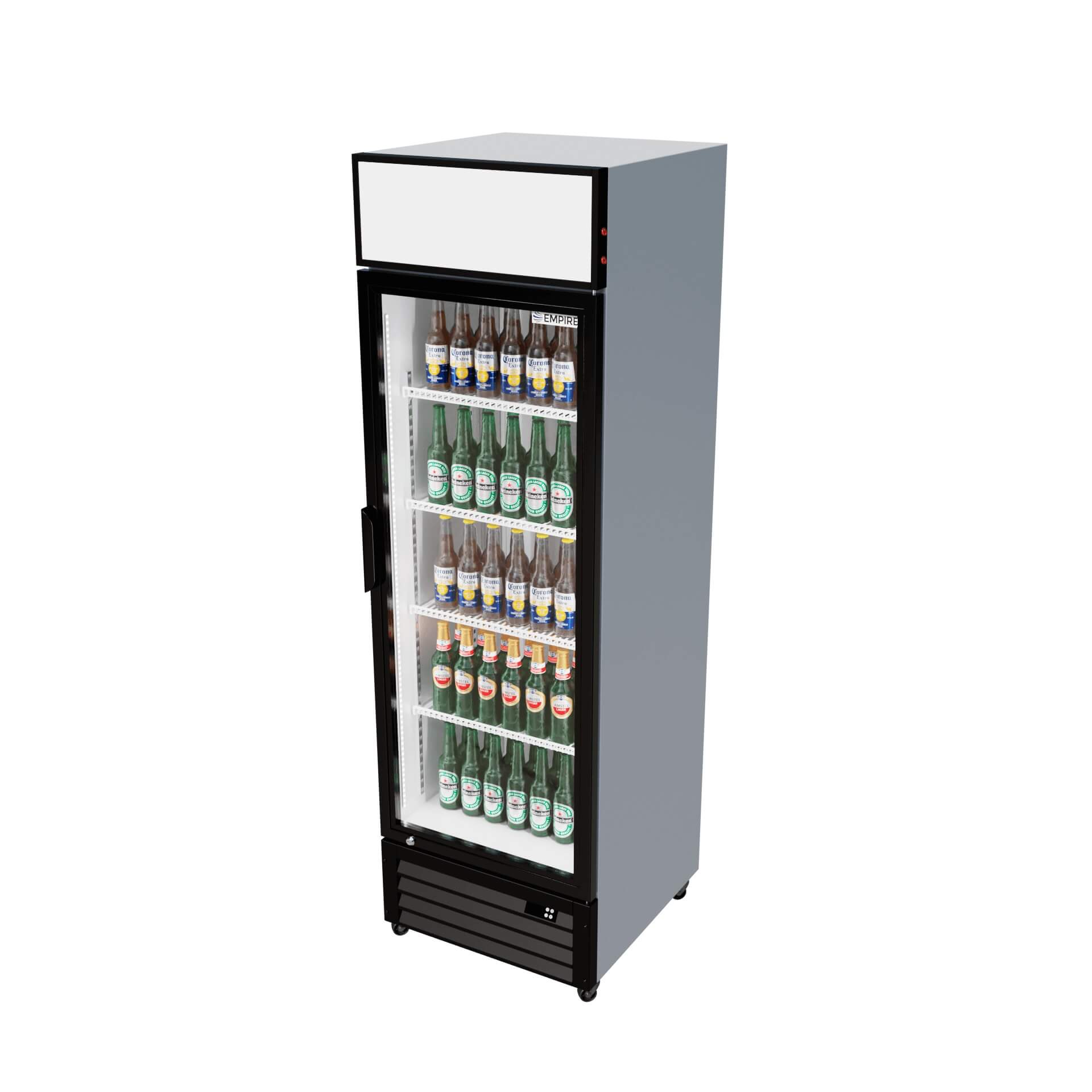 Empire Single Door Display Cooler – B Rated 375L Commercial Fridge with Merchandising Canopy | CL-370