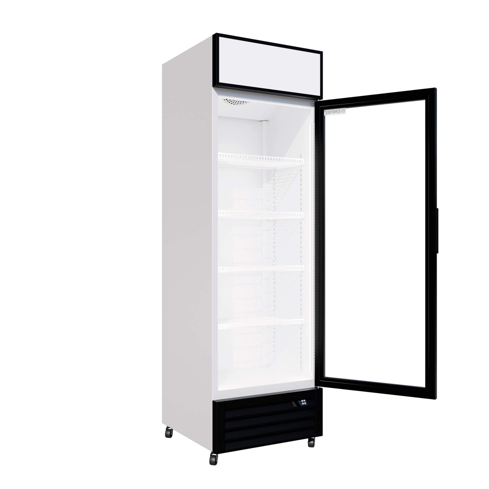 Empire Single Door Display Cooler – B Rated 375L Commercial Fridge with Merchandising Canopy | CL-370