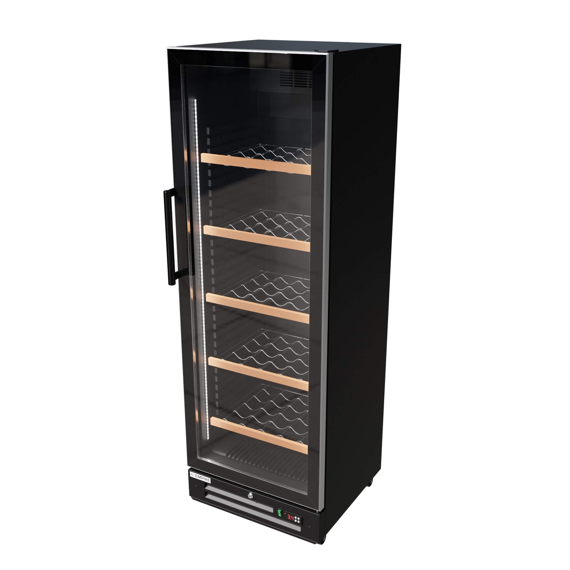 Empire Single Door Upright Wine Cooler – 78 Bottle 360L Commercial Display Fridge